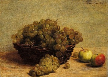 静物 Painting - Nature Morte Raisin et Pommes dApi アンリ・ファンタン・ラトゥールの静物画